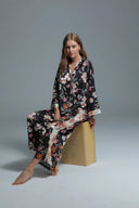 Floral Lycra-Satin Pajama 1415 – Fabric and Print Detail | Belle Bonjour UAE