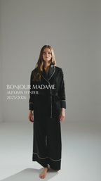 Cotton-Blend Jacquard Robe with Satin Pants – BM-1816