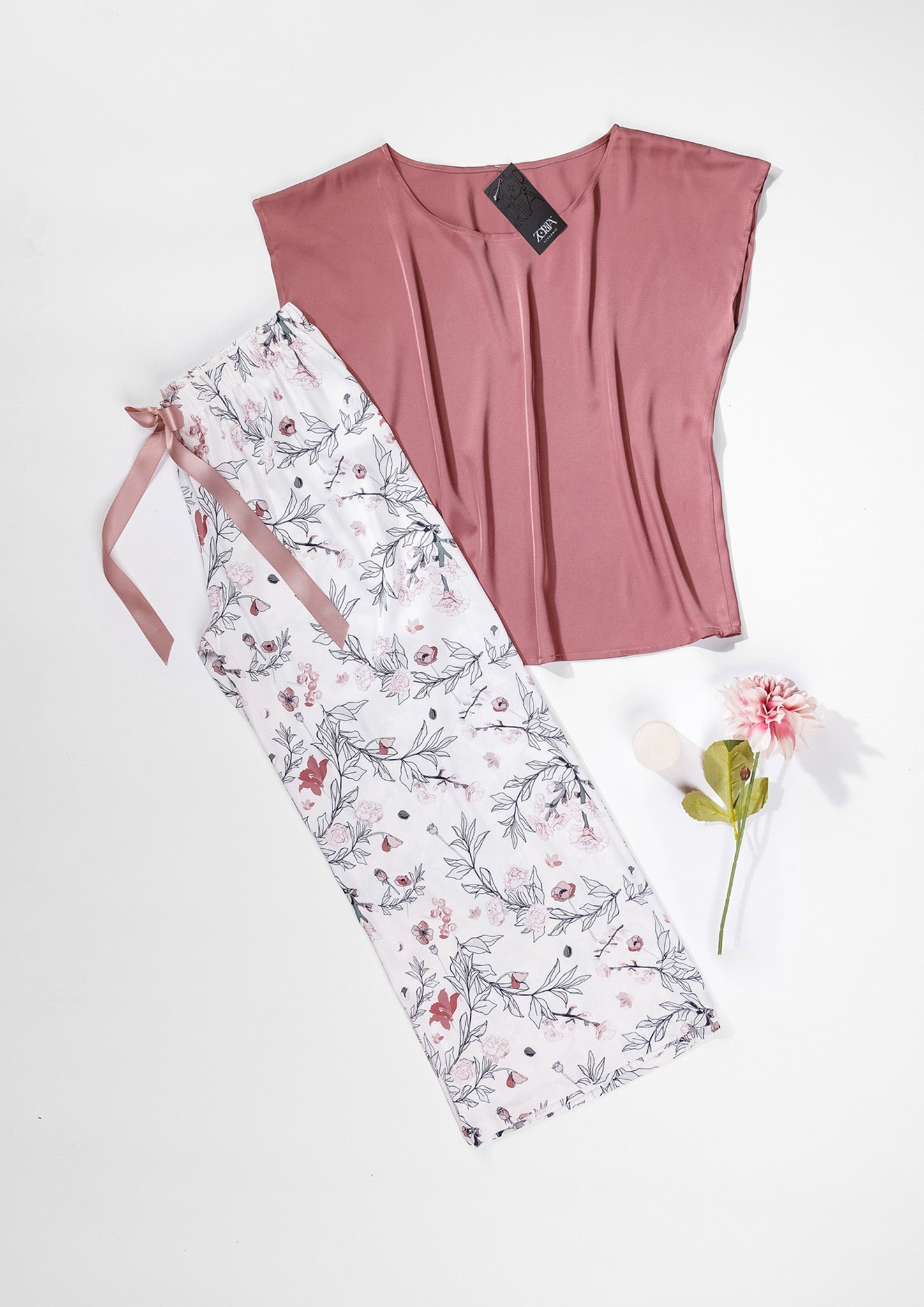 SATIN PAJAMA 2 PCS MODEL NUMBER 3458 - Belle Bonjour