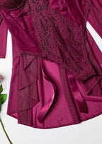 Prism Teddy Robe and Satin Set 6077 – Full Piece Flat Lay | Belle Bonjour UAE