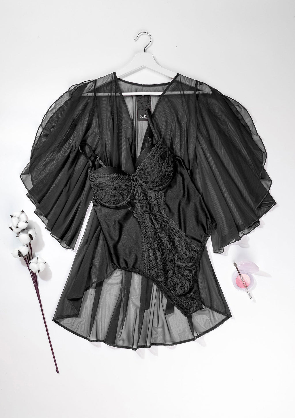 Prism Teddy Robe Set 6077 – Nightwear Styling Close-Up | Belle Bonjour UAE